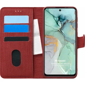 General Mobile Gm 22 Plus Kılıf Fabric Book Wallet Kırmızı