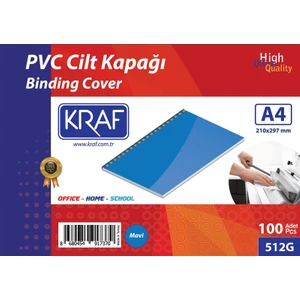 Cilt Kapağı A4 160 Mic. 100 Lü Mavi 512G