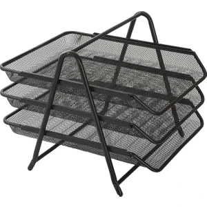 Perfore Evrak Rafı Metal 3 Katlı 460G Siyah