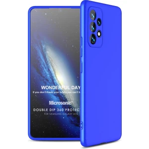 A73 5g Kılıf Double Dip 360 Protective Mavi