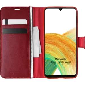 Samsung Galaxy A33 5g Kılıf Delux Leather Wallet Kırmızı