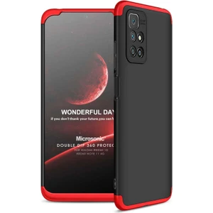 Xiaomi Redmi 10 Kılıf Double Dip 360 Protective Siyah Kırmızı