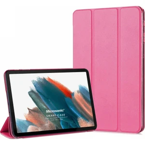 Samsung Galaxy Tab A8 X200 Kılıf Slim Translucent Back Smart Cover Pembe