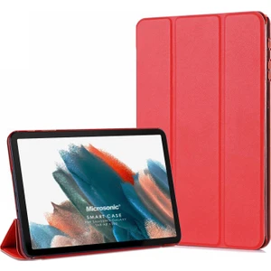 Samsung Galaxy Tab A8 X200 Kılıf Slim Translucent Back Smart Cover Kırmızı