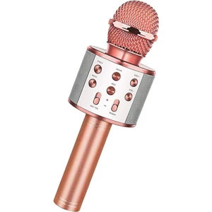 Usba+Tf Sd Kart+3.5mm Aux Girişli Bluetooth Karaoke Mikrofonu Pembe