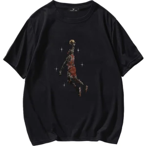 Unisex Pixel Tasarım Baskılı Oversize Siyah T-Shirt