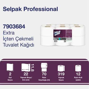 Selpak Professional Extra Jumbo İçten Çekmeli Tuvalet Kağıdı 70mt