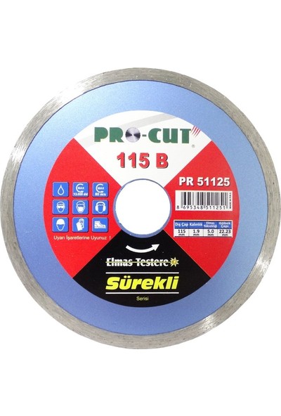 Procut Pro-Cut PR51125 115B Daire Testere 115MM - Seramik, Porselen, Cam