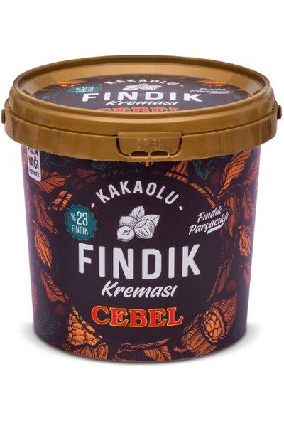 Cebel Fındık Parçacıklı Kakaolu Fındık Kreması 900 gr Kova % 23