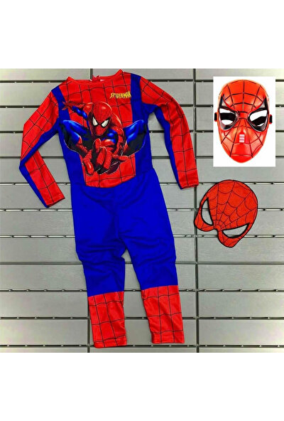Spiderman Kostümü Yeni Örümcek Adam Kostümü 2 Maskeli