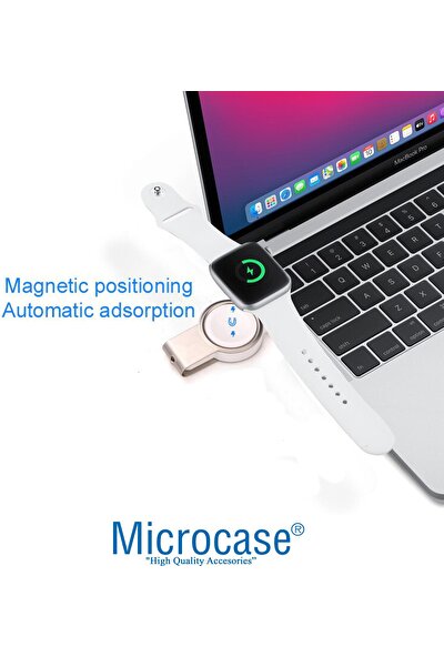 Microcase Apple Watch 7 45 mm 2in1 Type-C+Usb Manyetik ŞARJ-AL2730 Beyaz