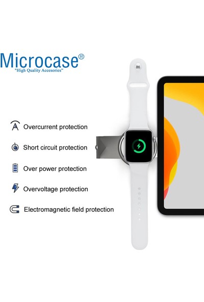 Microcase Apple Watch 7 45 mm 2in1 Type-C+Usb Manyetik ŞARJ-AL2730 Beyaz