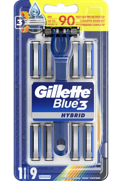 Gillette Blue3 Hybrid Tıraş Makinesi + 8 Yedek Tıraş Bıçağı