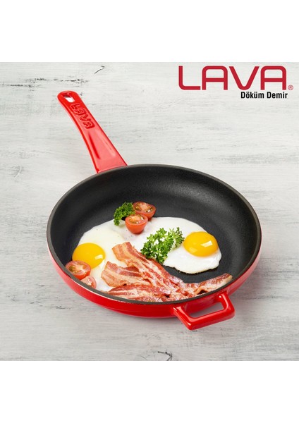 Kızartma Tavası Çap(Ø)20 Cm. Metal Kulplu Kırmızı fırsatları