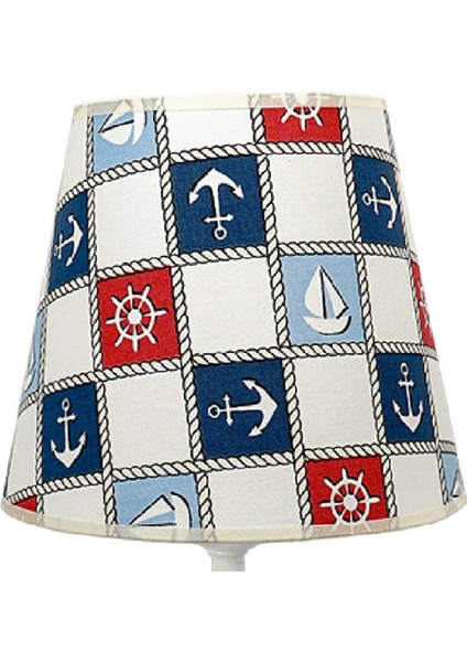 Çocuk Odası Konik Kumaş Abajur-Mavi Denizci fiyatları