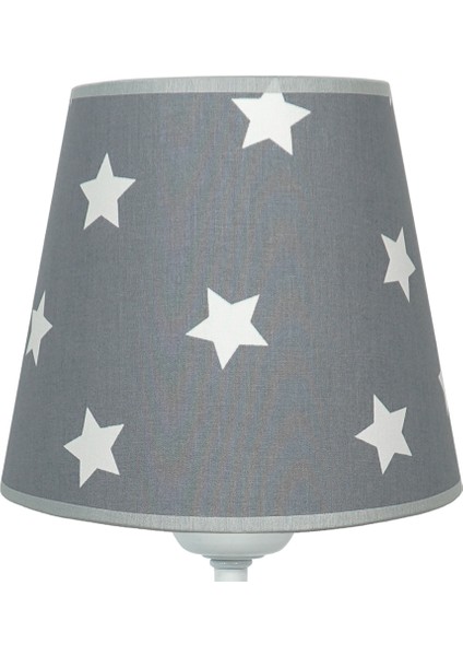 Çocuk Odası Konik Kumaş Abajur-Gri Yıldızlı fiyatları