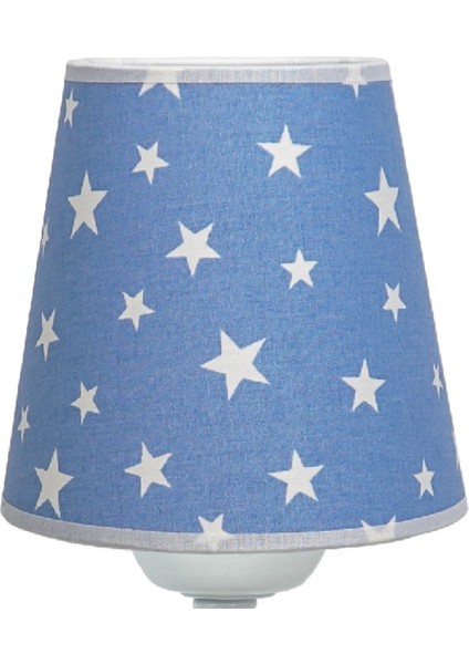 Çocuk Odası Konik Kumaş Abajur-Mavi Yıldız fiyatları