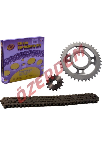 125CG Model Ön-Arka Dişli Zincir Set 428 102L 34-15T Sfr