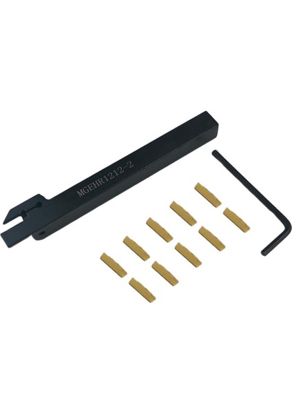 10 MGMN200 Insert + MGEHR1212-2 Torna Cut-Off Grooving Ayrılık Tutucu + Anahtarı (Yurt Dışından)
