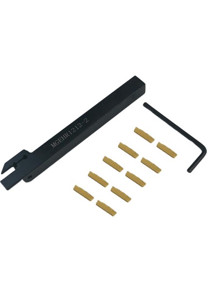 10 MGMN200 Insert + MGEHR1212-2 Torna Cut-Off Grooving Ayrılık Tutucu + Anahtarı (Yurt Dışından)