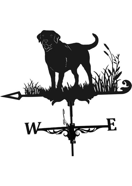 3D Köpek At Hayvan Heykelcik Weathervane Paslanmaz Çelik Rüzgar Ölçüm Aracı Labrador (Yurt Dışından)