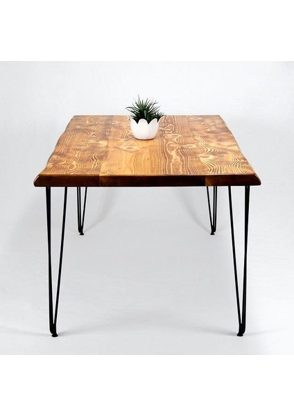 Doğal Ağaç Masif Kütük Masa 90CM x 150CM ( Metal Ayak ) indirimleri