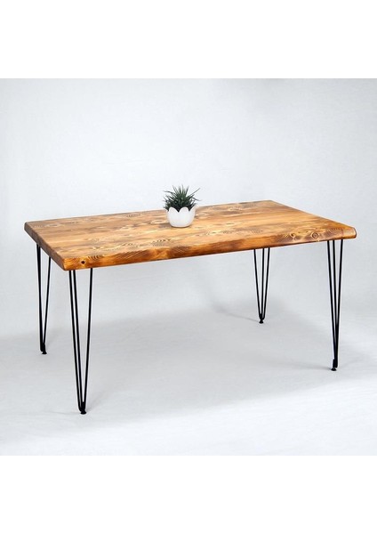 Doğal Ağaç Masif Kütük Masa 90CM x 180CM ( Metal Ayak )