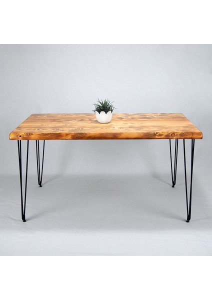 Doğal Ağaç Masif Kütük Masa 90CM x 180CM ( Metal Ayak )