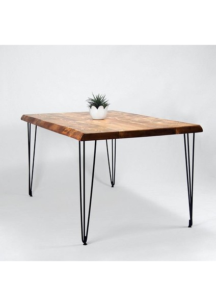 Doğal Ağaç Masif Kütük Masa 90CM x 180CM ( Metal Ayak )