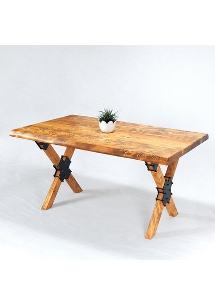 Doğal Ağaç Masif Kütük Masa 90CM x 200CM ( Ağaç Ayak )