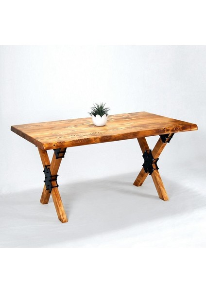 Doğal Ağaç Masif Kütük Masa 90CM x 200CM ( Ağaç Ayak )