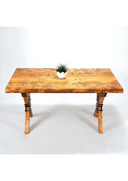 Doğal Ağaç Masif Kütük Masa 90CM x 200CM ( Ağaç Ayak )