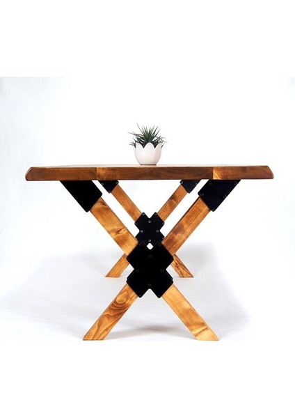 Doğal Ağaç Masif Kütük Masa 90CM x 200CM ( Ağaç Ayak )