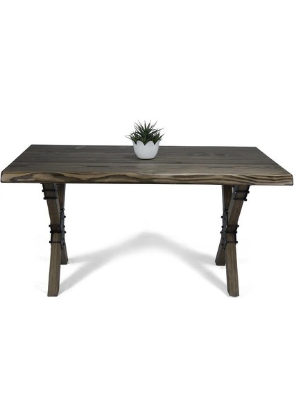 Doğal Ağaç Masif Kütük Masa 60CM x 120CM ( Ağaç Ayak )