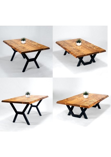 Doğal Ağaç Masif Hibrit Kütük Masa ve Sehpa 90CM x 150 cm