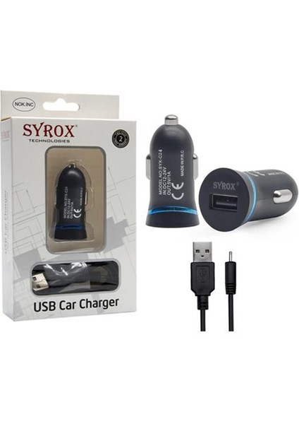 C24 Araç Şarj Aleti Nokia 6101 Ince Uç Kablo Set