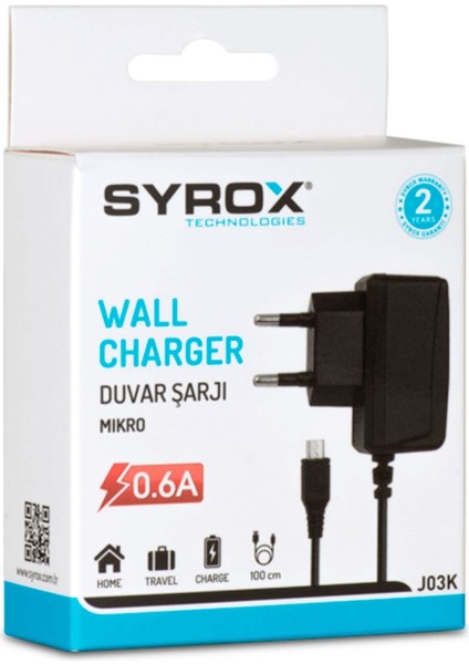 Dramex J03K G810 Micro Uç Sabit Kablolu Şarj Aleti (Kutu)
