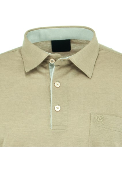 Erkek Cepli Kısa Kollu Düz Renk Normal Kesim Pamuklu Kumaş Gömlek Yaka T-Shirt