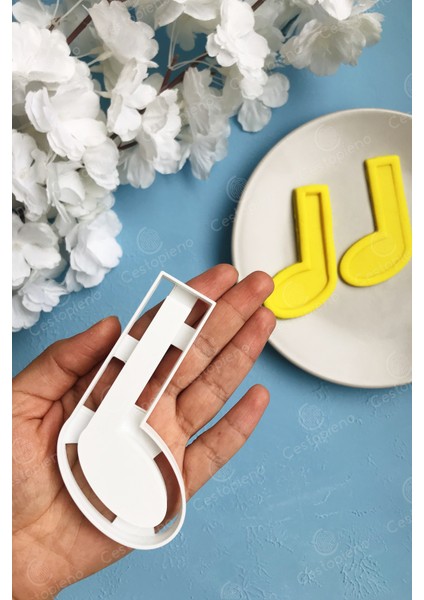 Beyaz Nota Kurabiye Kalıbı modelleri