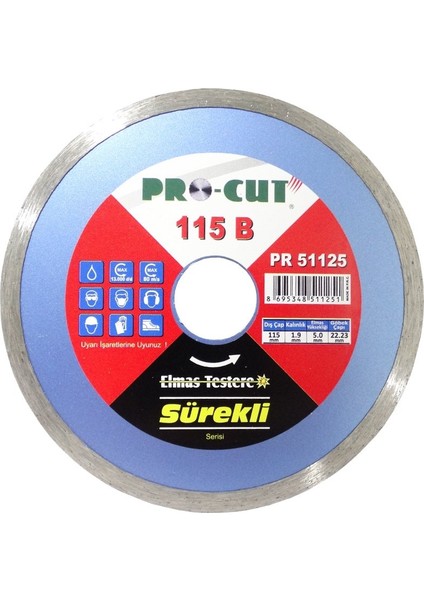 Pro-Cut PR51125 115B Daire Testere 115MM - Seramik, Porselen, Cam