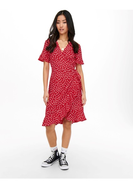 Bayan Diz Altı Çiçekli Elbise 15206407