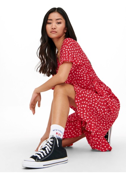 Bayan Diz Altı Çiçekli Elbise 15206407 indirimleri