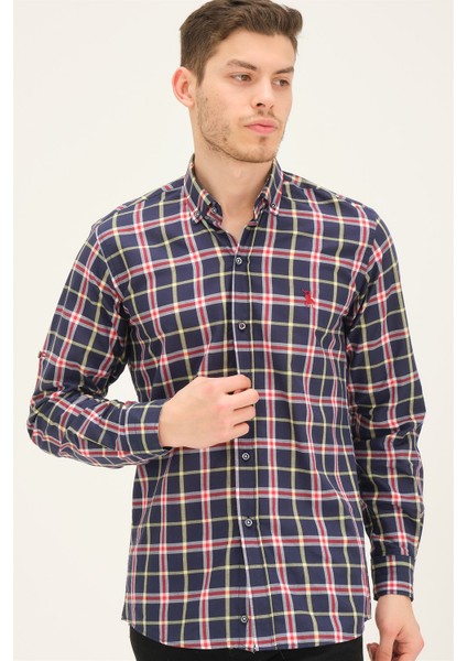 G742 Dewberry Erkek Gömlek-Lacivert- Bordo fırsatları