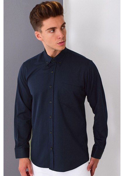 G676 Dewberry Erkek Gömlek-Koyu Lacivert fiyatları