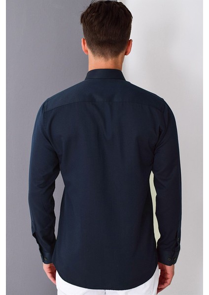G676 Dewberry Erkek Gömlek-Koyu Lacivert modelleri