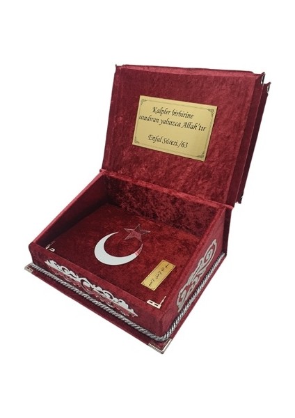 Kuranı Kerim Seti Rahleli Kadife Kutulu Ayyıldızlı Kırmızı - Ahmet Hüsrev Altınbaşak (Ciltli) modelleri
