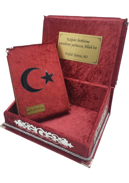 Kuranı Kerim Seti Rahleli Kadife Kutulu Ayyıldızlı Kırmızı - Ahmet Hüsrev Altınbaşak (Ciltli) fırsatları