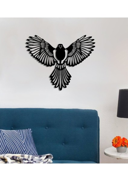 Kartal Figürü Lazer Kesim Metal Duvar Tablosu
