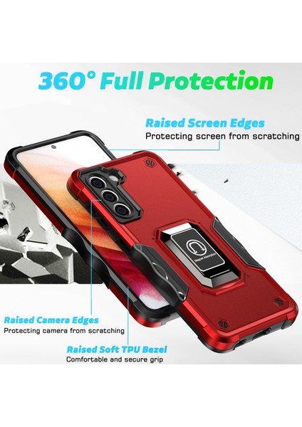 Samsung Galaxy S21 Plus 5g Için Metal Halka Tutucu Stand Çift Katmanlı Telefon Koruyucu Kılıf Nane Yeşili (Yurt Dışından) fiyatları