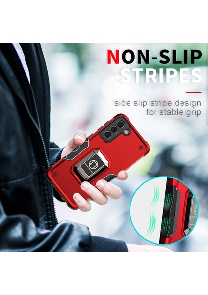 Samsung Galaxy S21 Plus 5g Için Metal Halka Tutucu Stand Çift Katmanlı Telefon Koruyucu Kılıf Nane Yeşili (Yurt Dışından) indirimleri